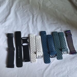 Assorted Watch Bands in Black, White, and Blue